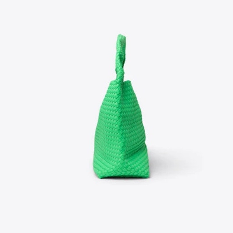 Susana Monaco Intrecciato Woven Hobo Bag Tote Zing Neon Green Nwt Luxe Beach — image 5 of 8